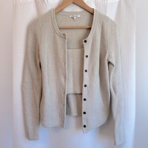 Madewell Halstead Cardigan & Tank Sweater Set, XXS, XS